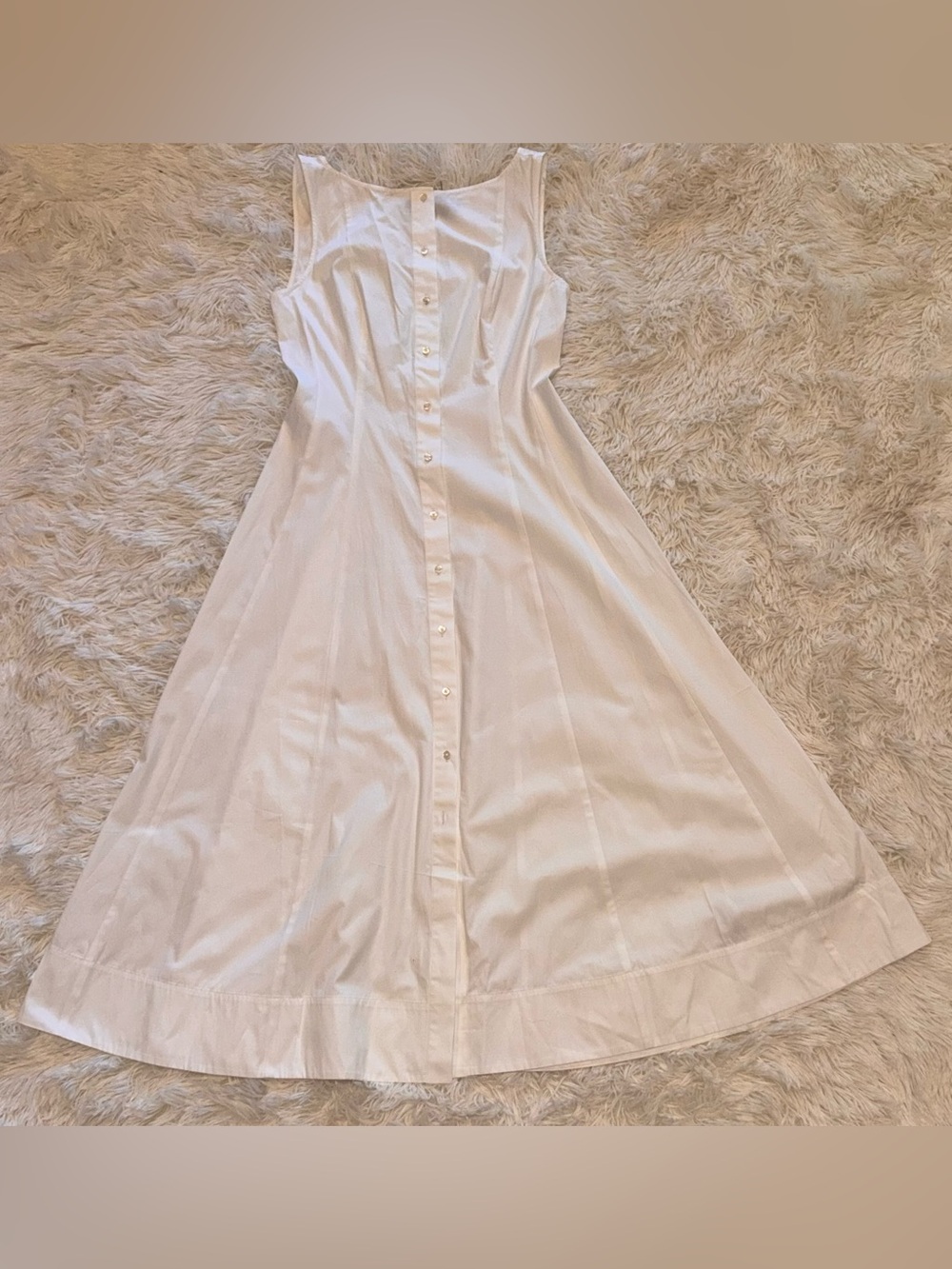 NEW Polo Ralph Lauren Paneled Cotton Button-Up Midi White Dress sz 4 - Picture 4 of 9